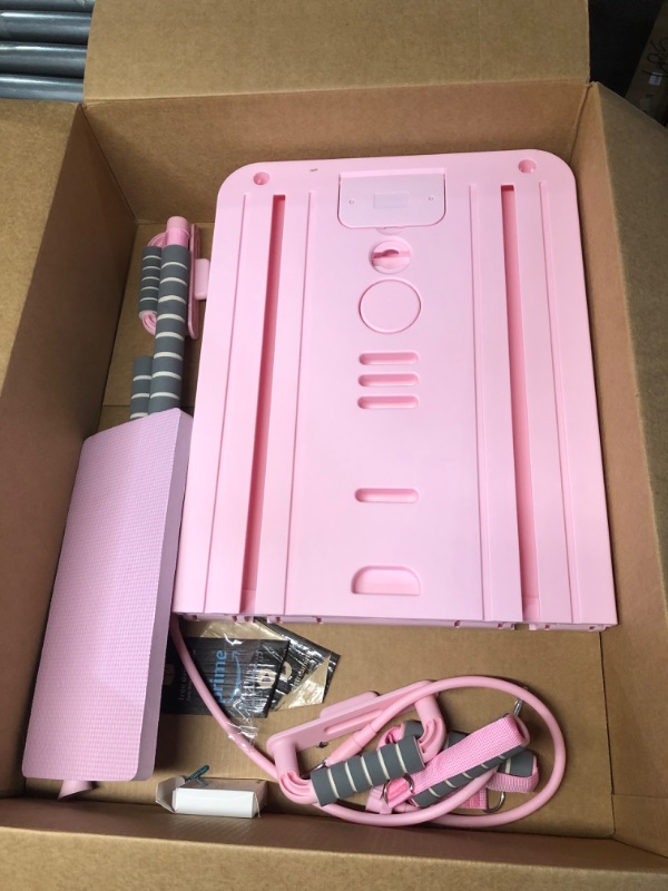 View 2 of JANUA Pilates Board - Pilates Reformer Set, Multi-Purpose Foldable Pilates Reformer Board for Home, 5 in 1 Pilates Sliding Board (Pink Set)