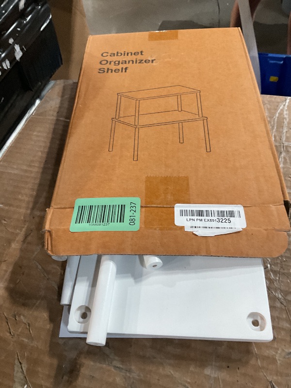 Photo 1 of ***(MISSING HARDWARE)***VERTORGAN Cabinet Organizer Shelf(Set of 2),Kitchen Counter Shelves,Bamboo Spice Rack Countertop and Cabinet,Stackable Expandable,Medium,(White)