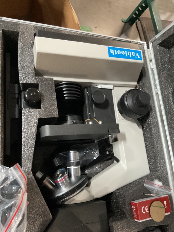 Photo 1 of [Darkfield Microorganism Model] Vabiooth Lab Darkfield & Brightfield Trinocular Compound Microscope 40X-2500X Magnification with 7" Monitor 5MP E-Eyepiece, Adjustable Mechanical Stage, LED Source