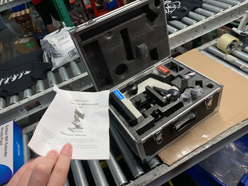 Photo 1 of [Darkfield Microorganism Model] Vabiooth Lab Darkfield & Brightfield Trinocular Compound Microscope 40X-2500X Magnification with 7" Monitor 5MP E-Eyepiece, Adjustable Mechanical Stage, LED Source