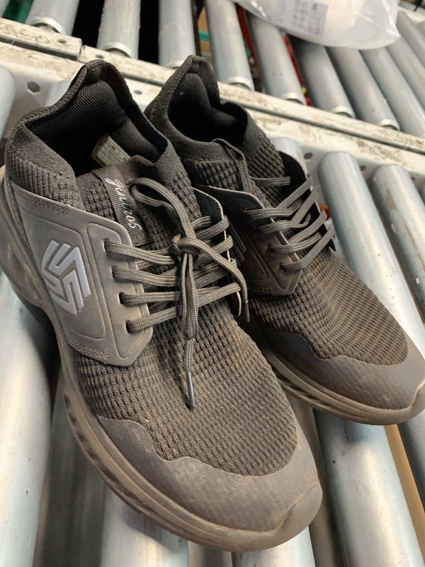 Photo 1 of (see all images) Giniros Mens Slip On Walking Shoes Non Slip Running Shoes Breathable Workout Shoes Lightweight Gym Sneakers All Black Size 8
