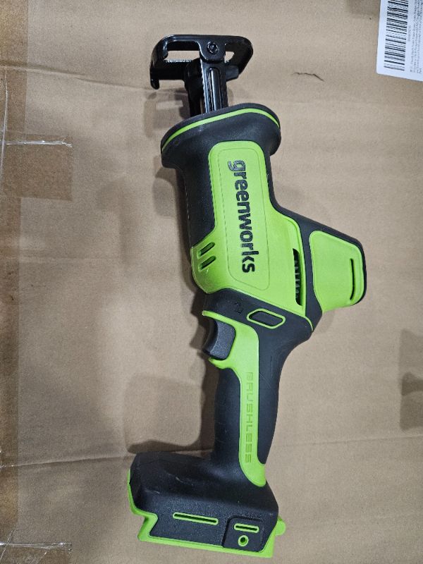 Photo 1 of (tool only) (untested) Greenworks 24V Brushless 1" Compact One-Handed Reciprocating Saw (3,000 SPM), Cordless Powered Variable Speed Recip Saw, ( tool only )