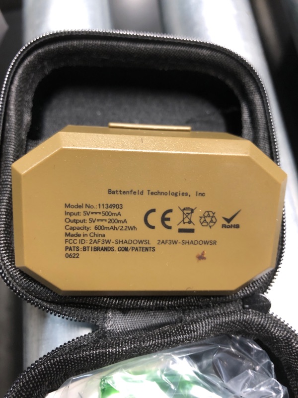 Photo 1 of (LEFT SIDE NON-FUNCTIONAL) Caldwell E-Max Shadows FDE 23 Decibels NRR - Electronic Hearing Protection with Bluetooth Connectivity for Shooting, Hunting, and Range