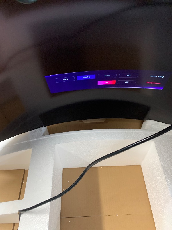 Photo 1 of ***(MAJOR DAMAGE/ SEE NOTES)***LG 45GX950A-B 45-inch Ultragear 5K2K WUHD (5120 x 2160) OLED Curved Gaming Monitor, Dual-Mode, 165Hz, 0.03ms, NVIDIA G-Sync, AMD FreeSync Premium Pro, HDR True Black 400, USB Type-C 90W, DP2.1, Black