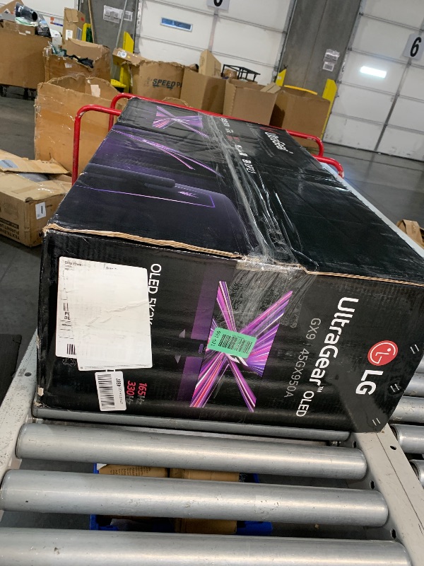 Photo 1 of ***(MAJOR DAMAGE/ SEE NOTES)***LG 45GX950A-B 45-inch Ultragear 5K2K WUHD (5120 x 2160) OLED Curved Gaming Monitor, Dual-Mode, 165Hz, 0.03ms, NVIDIA G-Sync, AMD FreeSync Premium Pro, HDR True Black 400, USB Type-C 90W, DP2.1, Black