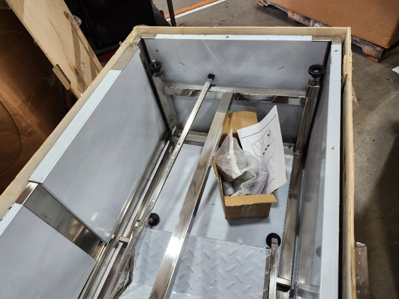 Photo 1 of *************MISSING THE TOP PART*******************
MoNiBloom 50" Dog Bathing Station for Domestic & Pro Use, 2-Grade Floor Depth Optional for All Sizes Dogs, Stainless Steel Dog Bath w/Ladder, Sliding Door Dog Washing Station 250 lbs Capacity