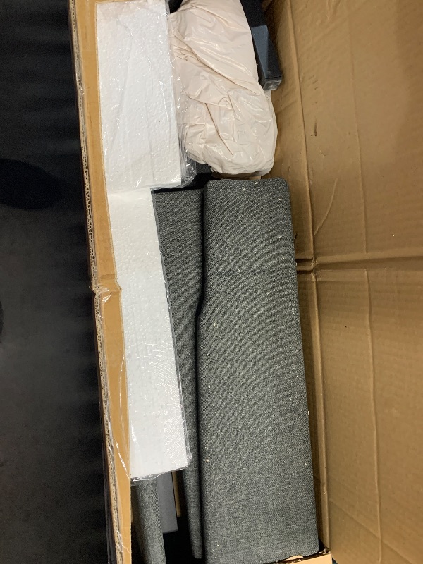 Photo 1 of (missing pieces) LIKIMIO Twin XL Bed Frames, Storage Headboard with Outlets, Sturdy and Stable, No Noise, No Box Springs Needed, Dark Gray