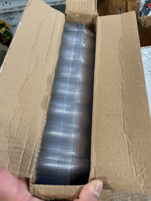 Photo 1 of (USED/FAIR) Prestee 24 Plastic Serving Trays 9x13 Inches Rectangular Disposable Serving Trays and Platters for Parties, Clear Plastic Tray for Food, Trays for Serving Food, Party Platters and Trays, 24pk