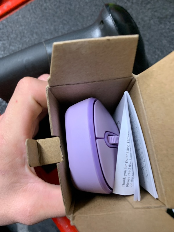 Photo 1 of (FAIR) TECKNET Wireless Mouse, 2.4G Quiet Computer Mouse with USB Receiver, 4 Buttons Portable Cordless Mice for Chromebook, Laptop, PC, Mac, 800/1200/1600 DPI - Purple
