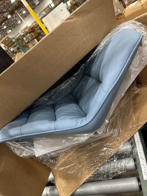 Photo 1 of ** SEE NOTES ** Rowill Dining Chairs Set of 2 Mid Century Modern Kitchen Chair Comfortable Upholstered Faux Leather Dinner Chairs for Kitchen Dining Room, BLUE