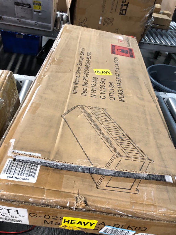 Photo 1 of (PARTIAL SET) (UNTETED) HOMEFORT 41.3" Shoe Bench with Lift Top Storage, Entryway Bench with Cushioned Seat, Wooden End of Bed Bench, Shoe Cabinet Bench with Hidden Storage Space, for Bedroom, Hallway,Black