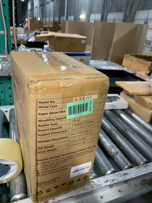 Photo 1 of ***(HEAVILY USED/ MINOR DAMAGE)***BONSEN Shredder for Home Office, 4 Gallons 8-Sheet Cross Cut Credit Card Shredder, Small Paper Shredder for Home Use, High Security Level P-4, ETL Certification (S3101)