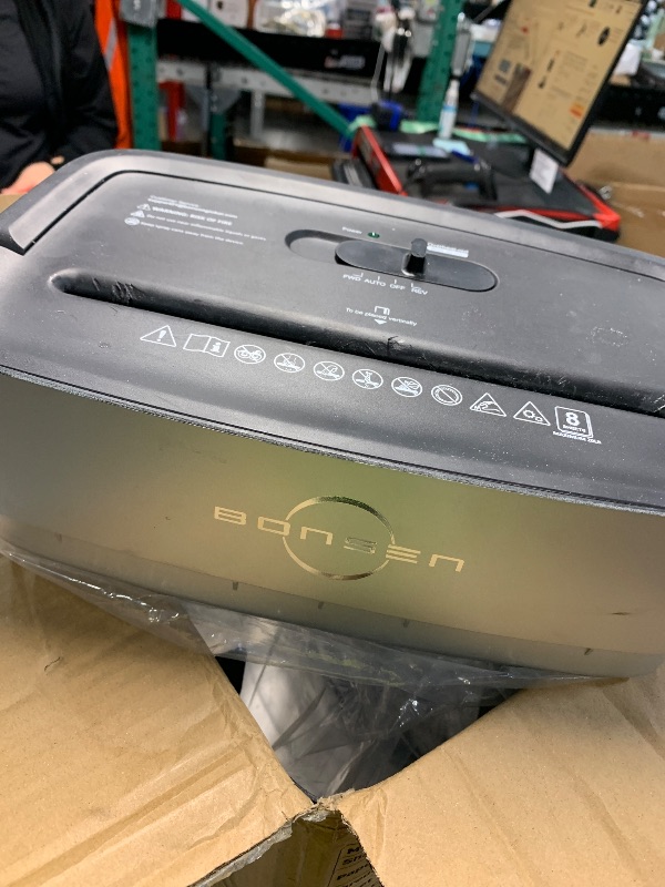 Photo 1 of ***(HEAVILY USED/ MINOR DAMAGE)***BONSEN Shredder for Home Office, 4 Gallons 8-Sheet Cross Cut Credit Card Shredder, Small Paper Shredder for Home Use, High Security Level P-4, ETL Certification (S3101)