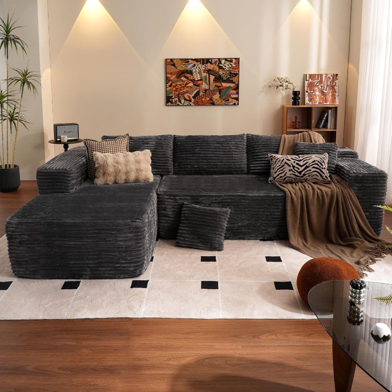 Photo 1 of (truck/trailer pick up)
ovios 104" Cloud Sectional Couch with L-Shape Chaise,Modern Modular Sofa with Deep Seat, Upholstered Couches for Living Room Bedroom,No Assembly Required, Grey (Corduroy Fabric)