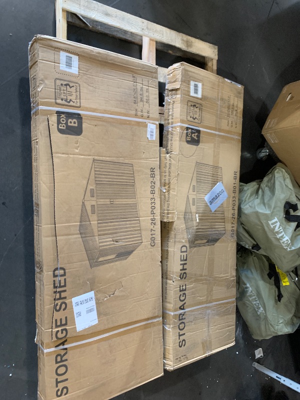 Photo 1 of ***STOCK PHOTO FOR REFERENCE ONLY*** Vigo huseeo 10X12 FT Outdoor Storage Shed, Galvanized Steel Garden Shed with Lockable Door & Window, Waterproof Metal Tool Storage for Garden, Backyard, Patio, Lawn(Peak Roof)