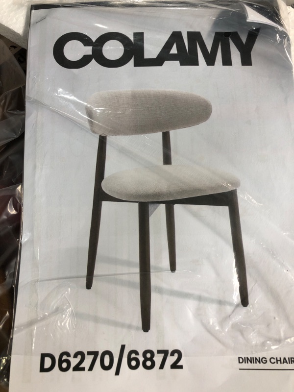 Photo 1 of (please see all images) COLAMY Dining Chairs Set of 2(Dark Grey), Upholstered Fabric Kitchen Chairs