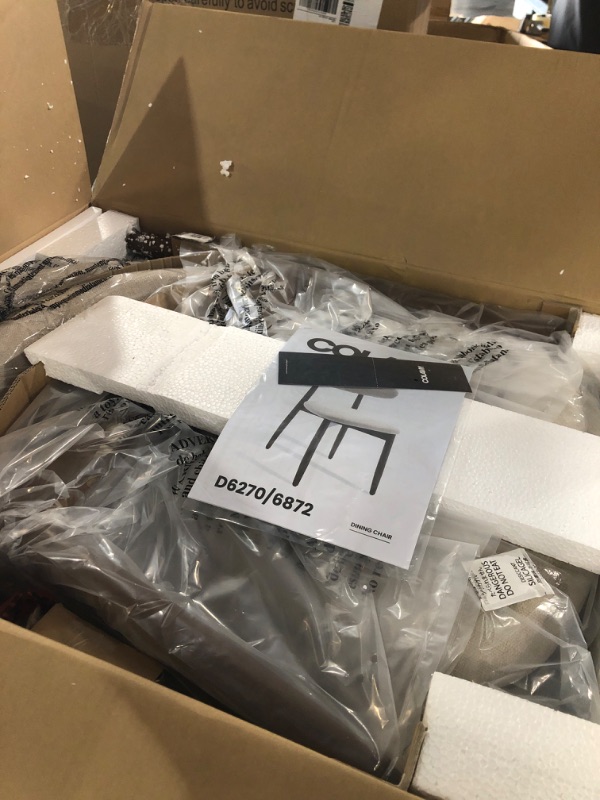 Photo 1 of (please see all images) COLAMY Dining Chairs Set of 2(Dark Grey), Upholstered Fabric Kitchen Chairs