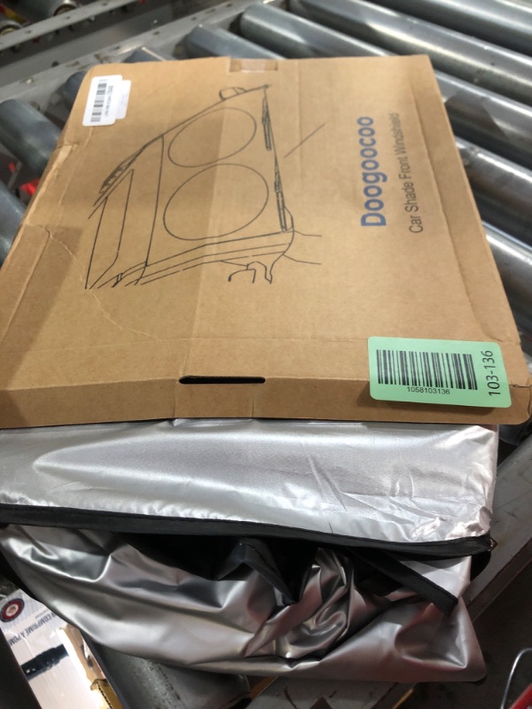 Photo 1 of [2025 Upgrade] Doogoocoo Windshield Sun Shade, [100% Sun Block & Ice-Crystal Cooling] Protect Interior & Keep Car Cooler, Portable Foldable Car Sunshade Front Windshield (64x32 Inches)