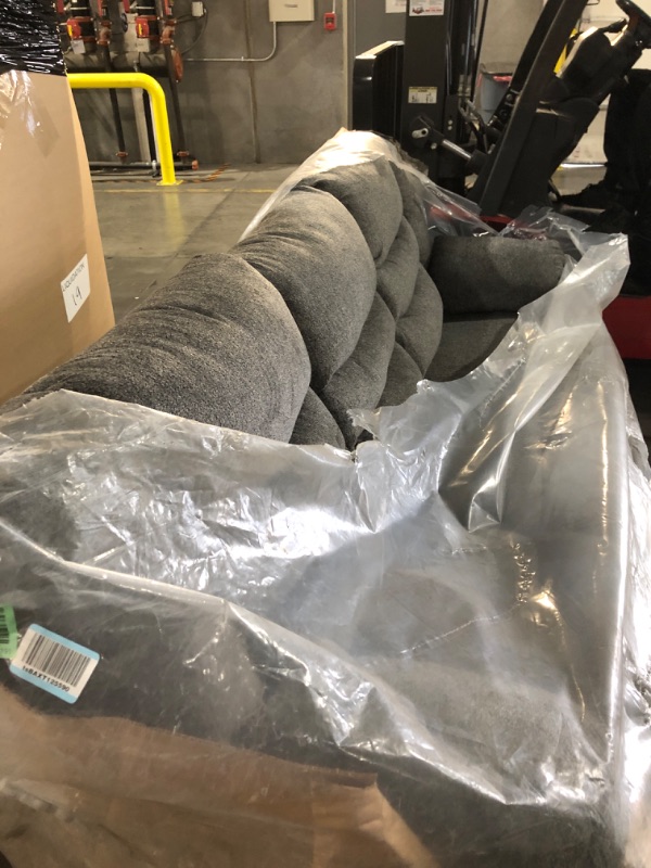 Photo 1 of Signature Design by Ashley Tulen Modern Manual Pull Tab Reclining Sofa, Dark Gray