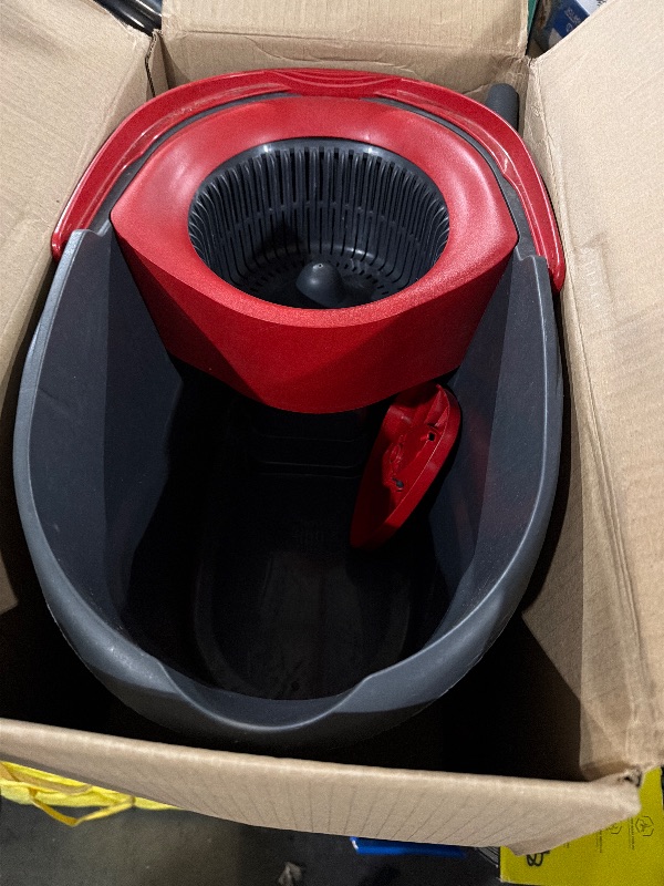 Photo 1 of ***(MISSING MOP/ ONLY BUCKET)***O-Cedar EasyWring Microfiber Spin Mop, Bucket Floor Cleaning System, Red, Gray, Standard