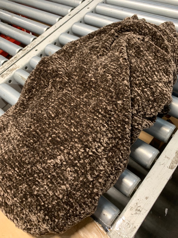 Photo 1 of (used) BATTILO HOME Dark Brown Throw Blanket for Couch, Soft Chenille Throw Blankets for Bed, Sofa