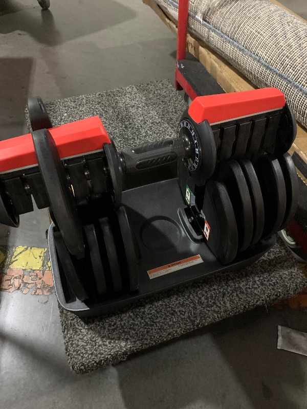 Photo 1 of (see all images) (defective)(sold for parts) Yaheetech Adjustable Dumbbells Set 90LB Adjustable Dumbbells Pair Fast Adjust Weight 2PCS