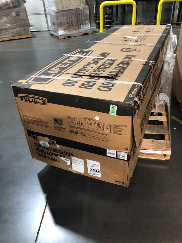 Photo 1 of  ***PARTIAL SET - PRICE ADJUSTED*** ***TRUCK/TRAILER PICKUP ONLY**boxes 2 of 3  and 3 of 3  missing box 1***** Lifetime 60127 20 x 8 Ft. Outdoor Storage Shed, Desert Sand