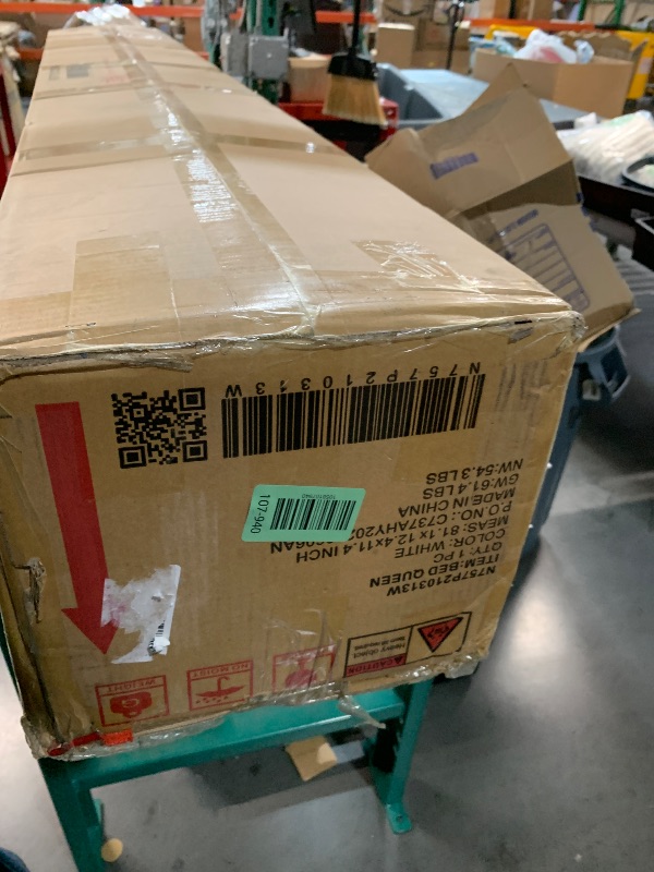 Photo 1 of ***PARTIAL SET MISSING BOX 1***
Christopher Knight Home Veatch Boucle Bed Frame, Queen Size Bed, Upholstered Teddy Fleece Headboard, Soft Bed Queen, Curve-Shaped Design Headboard, Wood Slat Platform Bed, Easy Assembly, Beige