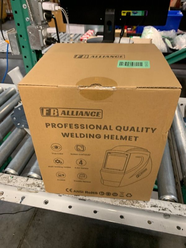 Photo 1 of (SMALL) FB ALLIANCE 2 Pcs Large Viewing Screen 3.94”×3.82” Welding Helmet Auto Darkening, True Color Welding Hood with 4 Arc Sensor Solar Powered, Wide Shade 4-5/5-9/9-13 for TIG MIG ARC Grind Welding Mask