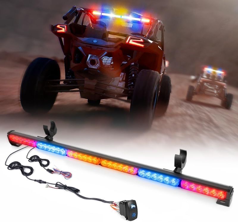 Photo 1 of (USED/FAIR) (UNTESTED) Xprite 36" Rear LED Chase Light Bars, All in One w/Strobe Brake Reverse Turn Signal for Jeep, Yamaha, Can-Am Maverick, ATV, UTV, Side by Side and Off Road Trophy Truck Vehicles - RBYYBR