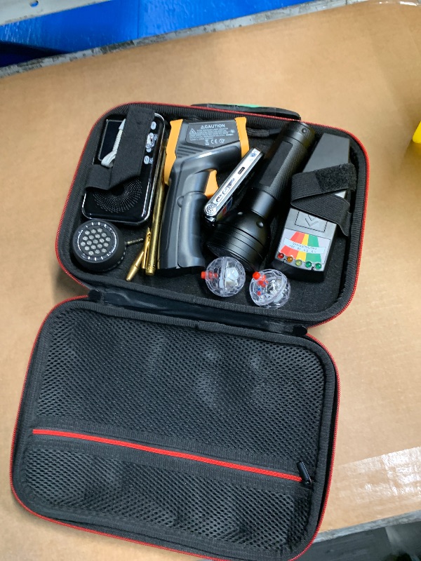 Photo 1 of Dunzy 11 Pcs Ghost Hunting Equipment Kit Include Ghost Radio, Electromagnetic Paranormal Radiation Detector, Voice Recorder, UV Flashlight 2 LED Light up Cat Balls Etc(Emf Meter)