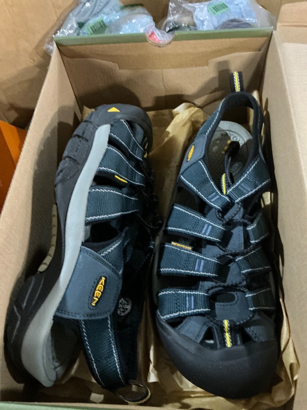 Photo 1 of ***(HEAVILY USED/ MINOR DAMAGE)***KEEN Men's Newport H2 Closed Toe Water Sandals, Navy/Medium Grey, 10