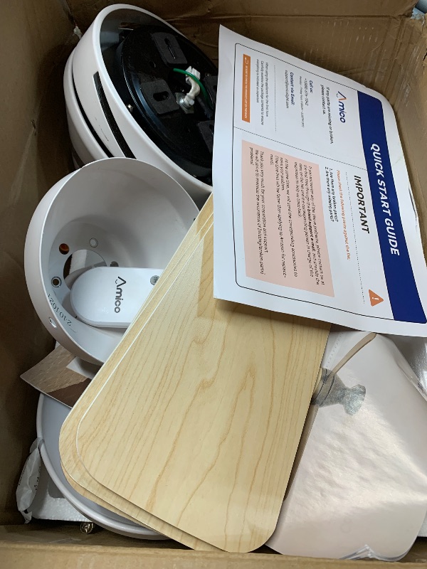 Photo 1 of (used)(incomplete) Amico Ceiling Fans with Lights, 42 inch Low Profile Ceiling Fan with Light and Remote Control, Flush Mount, Reversible, 3CCT, Dimmable