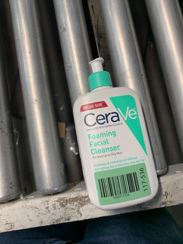 Photo 1 of *** pump broken but it’s new otherwise*** CeraVe Foaming Facial Cleanser, Daily Face Wash for Oily Skin, Hyaluronic Acid + Ceramides + Niacinamide, Fragrance Free & Paraben Free, Non-Drying Oil Control Face Wash, 16 Fluid Ounces
