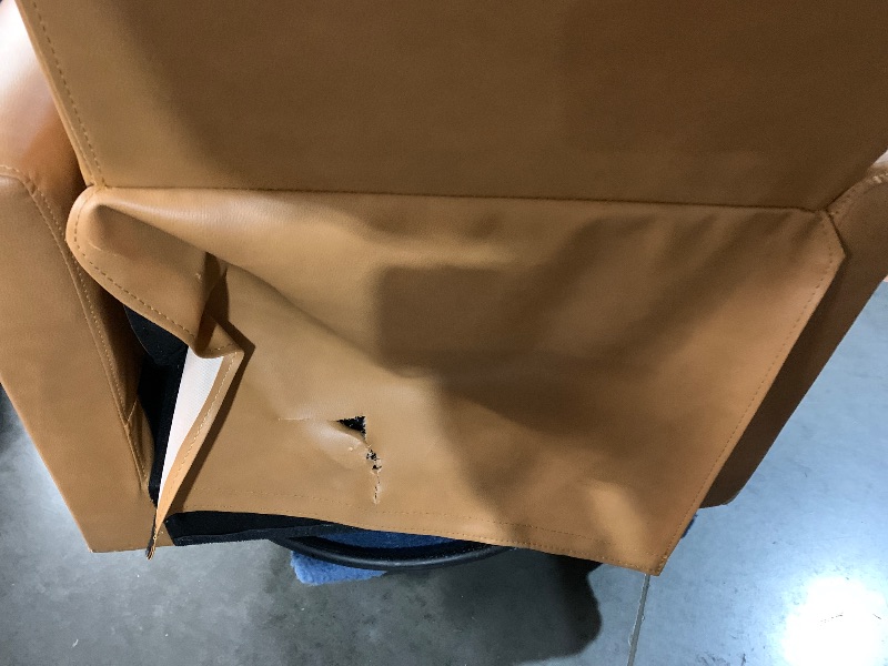 Photo 1 of (SEE ALL PHOTOS FOR DAMAGE) Sweetcrispy Recliner Chair, 360 Swivel Rocker Chair for Adults, Glider Rocker Recliners, Nursery Chairs for Living Room, High Back, Upholstered Deep Seat, Classical Brown