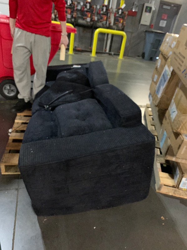 Photo 1 of ***PALLET TRUCK OR TRAILER ICKUP ONLY***
MAXYOYO 3 Seater Couch for Living Room, Boneless Couch with Tufted Cushion & Backrest, Upholstered Floor Sofa with Armrests, Sofa in A Box, No Assembly Required, Black