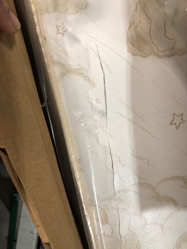 Photo 1 of (cut on mattress)
Dream On Me Twilight 5” 2-in-1 Breathable Spring Coil Crib & Toddler Mattress – Firm Infant Side & Plush Toddler Side, Reversible Design, Waterproof Vinyl Cover, GREENGUARD Gold & JPMA Certified