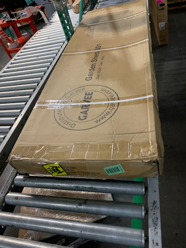 Photo 1 of ****PARTIAL SET BOX 1/2 ONLY****
Garvee 8x10 ft Metal Storage Shed with Pitched Roof & Lockable Door, Outdoor Weatherproof Yard Tool Storage Shed for Organizing Bike, Lawn Mower, Tools and Equipment in Backyard, Yard, Lawn, Grey