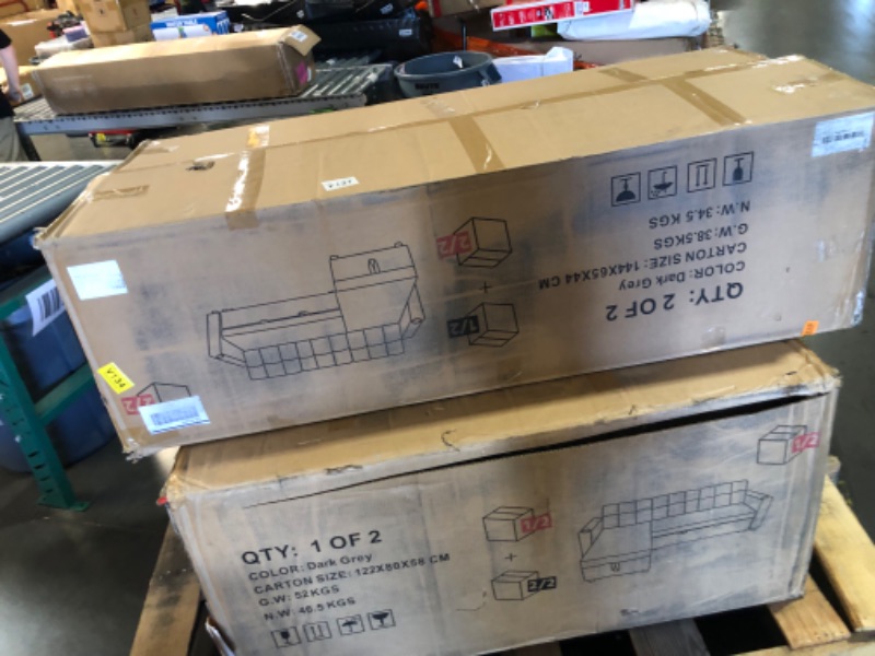 Photo 1 of ()truck/trailer pick up only)
IULULU L Shaped Sectional Sofa, 82 Inch Convertible Sleeper Couch with Pullout Bed, Storage Chaise, Cupholders, 2 in 1 Pull Out Couch for Living Room, Apartment, Charcoal Grey