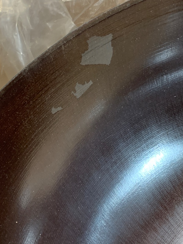 Photo 1 of (please see all images) 13.5" Carbon Steel Wok Pan – Pre-Seasoned Flat Bottom Pow Wok for Stir Fry