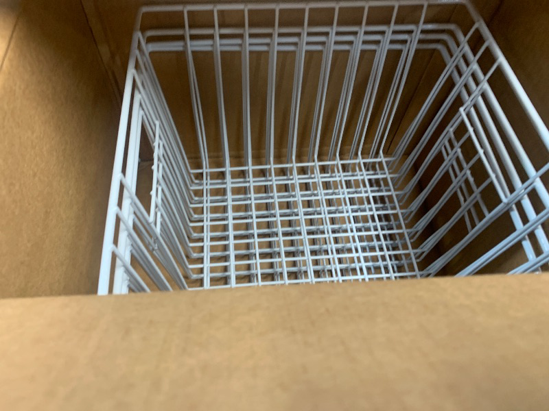 Photo 1 of (used/fair) SANNO Freezer Storage Baskets, Pantry Storage Wire Basket Organizer Bins Refrigerator Bin with Built-in Handles for Cabinets, Pantry, Closets, Bedrooms - Set of 4 Black, Black,11"x 10"