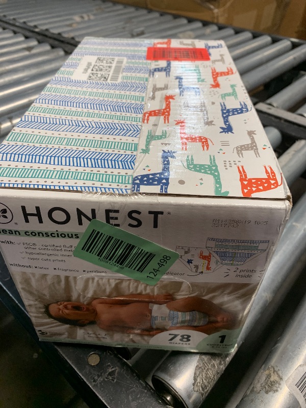 Photo 1 of ***FACTORY SEALED***The Honest Company Clean Conscious Diapers for Delicate Skin | Up to 100% Leakproof | Hypoallergenic, Fragrance Free | Gender Neutral | Club Box, Size 1 (8-14 lbs), 78 Count (Prints May Vary)
