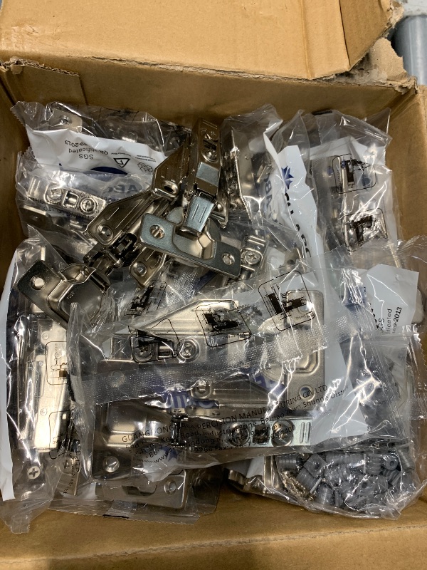 Photo 1 of STIANC 60 Pack Full Overlay Face Frame Soft Close Concealed Hinges for Kitchen Cabinet Door, Clip On, 3 Way Adjustability, 105 Degree