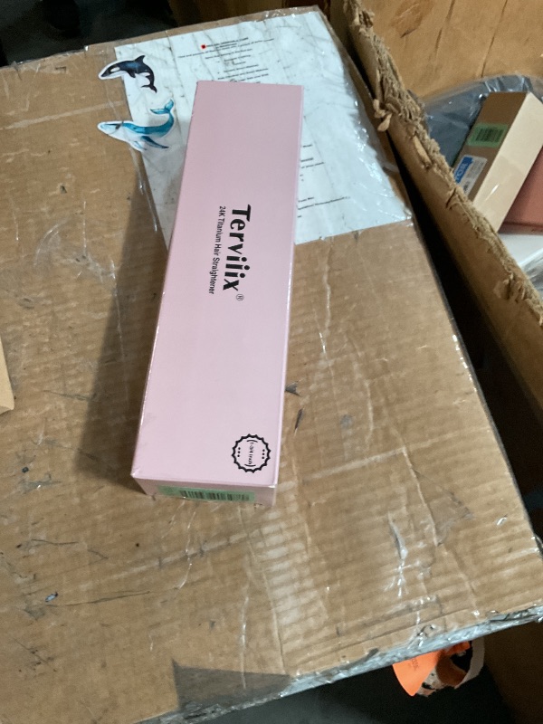 Photo 1 of ***(MISSING ACCESSORIES)***Terviiix Titanium Flat Iron Hair Straightener - ARC Non-Snagging for Smooth, One-Swipe Results, Salon-Grade Wide 1-3/4 Inch Straightening Iron Saves Time on Thick, Curly, Black & Natural Hair, Pink