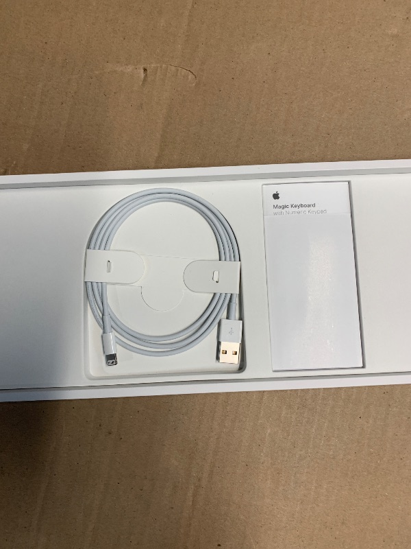 Photo 1 of **SEE NOTES** Apple Magic Keyboard with Numeric Keypad: Wireless, Bluetooth, Rechargeable. Works with Mac, iPad, or iPhone; US English - White