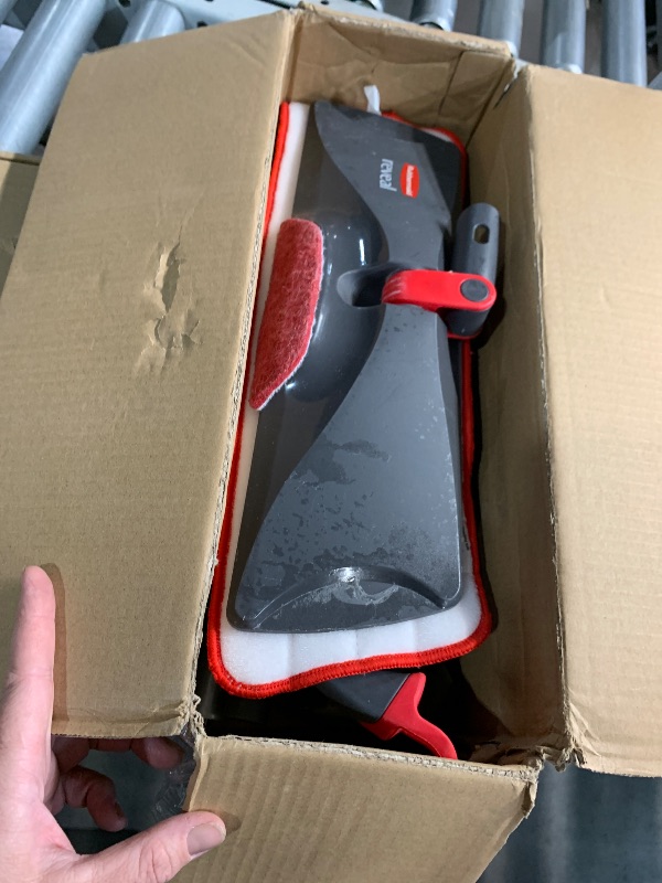 Photo 1 of ***(HEAVILY USED/ MINOR DAMAGE)*** Rubbermaid Reveal Spray Mop Floor Cleaning Kit, 3 Reusable Microfiber Wet Pads, 1 Refillable Bottle, Cordless, Multi-Surface Mopping for All Home/Bathroom/Office Floors