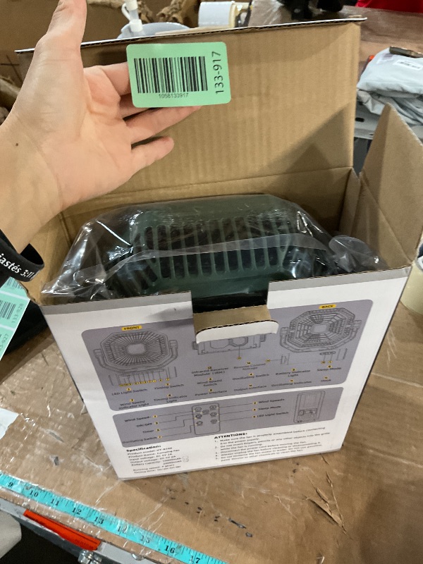 Photo 1 of ***(PARTS ONLY/ NON FUNCTIONAL)***Rechargeable Auto Oscillating Fan with Remote & Timer & LED Light, 9-Inch 20000mAh Battery (70Hrs), Portable USB Fan for Camping, Travel, Worksite & Strong Hurricanes