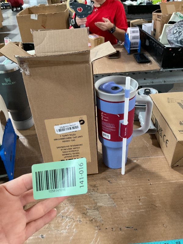 Photo 1 of ***LIKE NEW/OPEN BOX***
Owala Stainless Steel Triple Layer Insulated Travel Tumbler with Spill Resistant Lid, Straw, and Carry Handle, BPA Free, 40 oz, Light Purple (Whimsical Daydream)