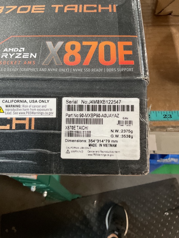 Photo 1 of ***(PARTS ONLY/ MAJOR DAMAGE/ NON FUNCTIONAL)***ASRock AMD X870E Taichi Ryzen Socket AM5 X870 Dual Channel DDR5 DIMMs 256 GB 8200 EATX Motherboard M.2 LED WiFi 7