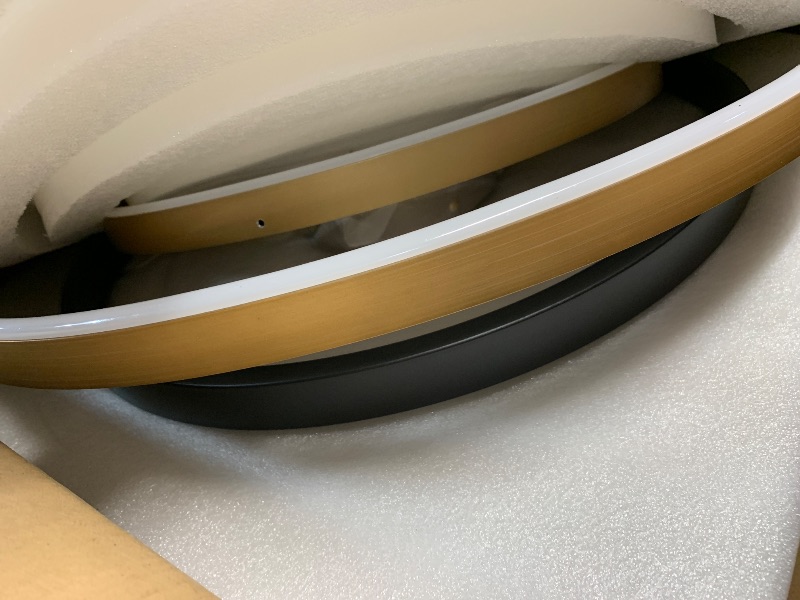 Photo 1 of ***GOLD COLOR*** 3 Ring LED Chandelier Black Gold Chandelier Light Fixture Dimmable Round Foyer Chandeliers Modern Circular Chandeliers Light for Dining Room Entry Bedroom Office Living Room 24in